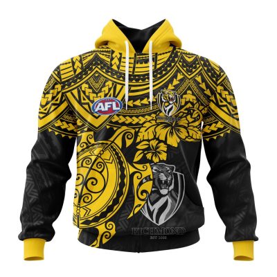 AFL Richmond Tigers Custom Name Number Polynesian Concept Pullover Hoodie