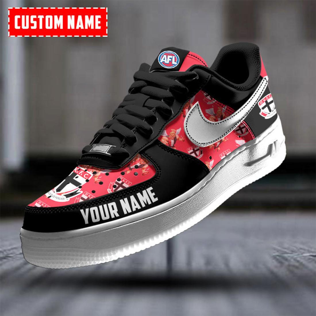 AFL St Kilda Saints Custom Name Special Edition Air Force 1 Sneakers AFL St Kilda Saints Custom Name Special Edition Air Force 1 Sneakers