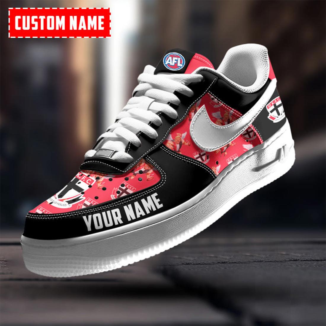 AFL St Kilda Saints Custom Name Special Edition Air Force 1 Sneakers AFL St Kilda Saints Custom Name Special Edition Air Force 1 Sneakers