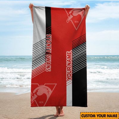 AFL Sydney Swans Custom Name Gift For Fans Beach Towel