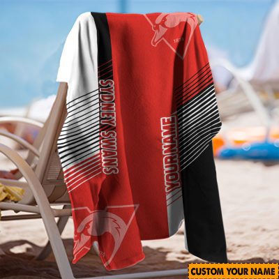 AFL Sydney Swans Custom Name Gift For Fans Beach Towel