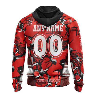 AFL Sydney Swans Custom Name Number Camo Morden Art Style Pullover Hoodie