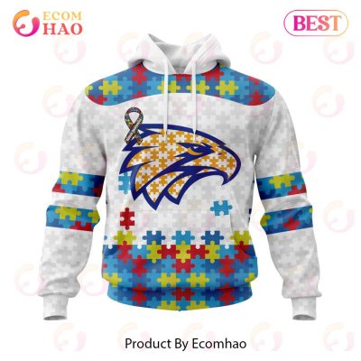 AFL West Coast Eagles Custom Name Number Autism Awareness Pullover Hoodie