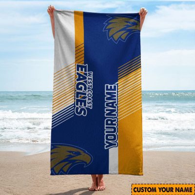 AFL West Coast Eagles Custom Name Gift For Fans Beach Towel