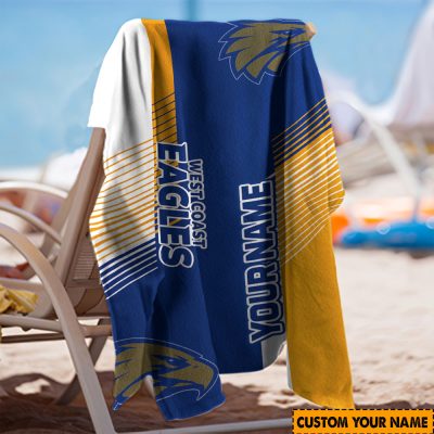 AFL West Coast Eagles Custom Name Gift For Fans Beach Towel