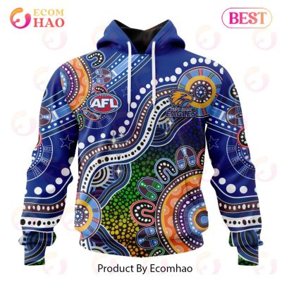 AFL West Coast Eagles Custom Name Number Special Indigenous Pullover Hoodie