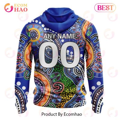 AFL Western Bulldogs Custom Name Number Special Indigenous Pullover Hoodie