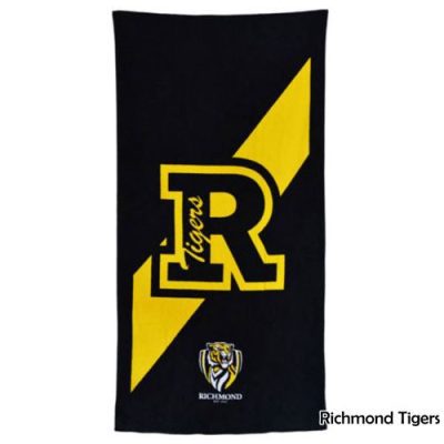 AFL Richmond Tigers Black Beach Towel