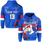 AFL Western Bulldogs Custom Text Number ANZAC 2022 Pullover Hoodie