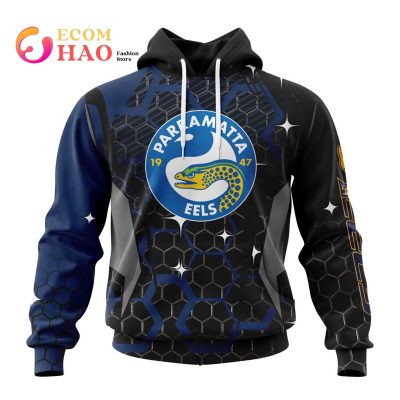 NRL Parramatta Eels Custom Name Number MotoCross Pullover Hoodie V3
