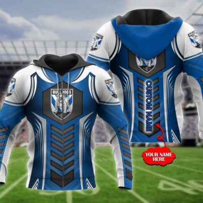 NRL Canterbury-Bankstown Bulldogs Custom Name Armor Pullover Hoodie