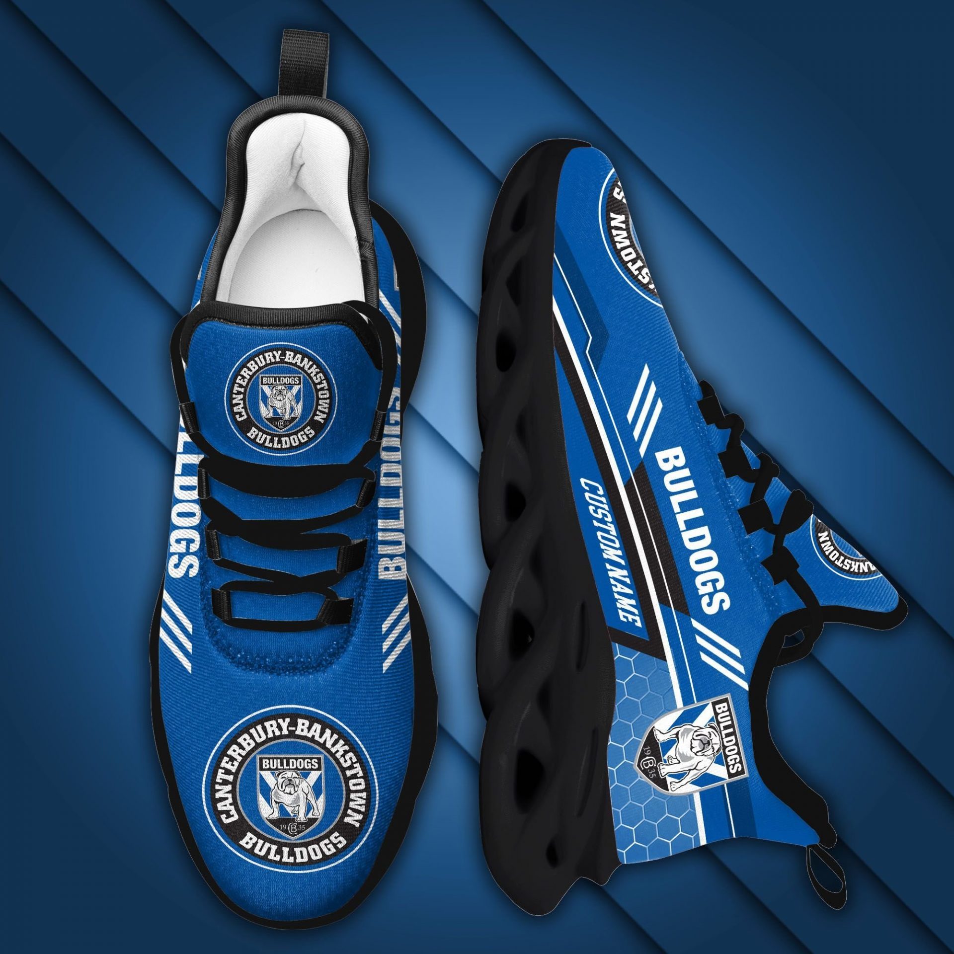 NRL Canterbury-Bankstown Bulldogs Custom Name Max Soul Shoes V2