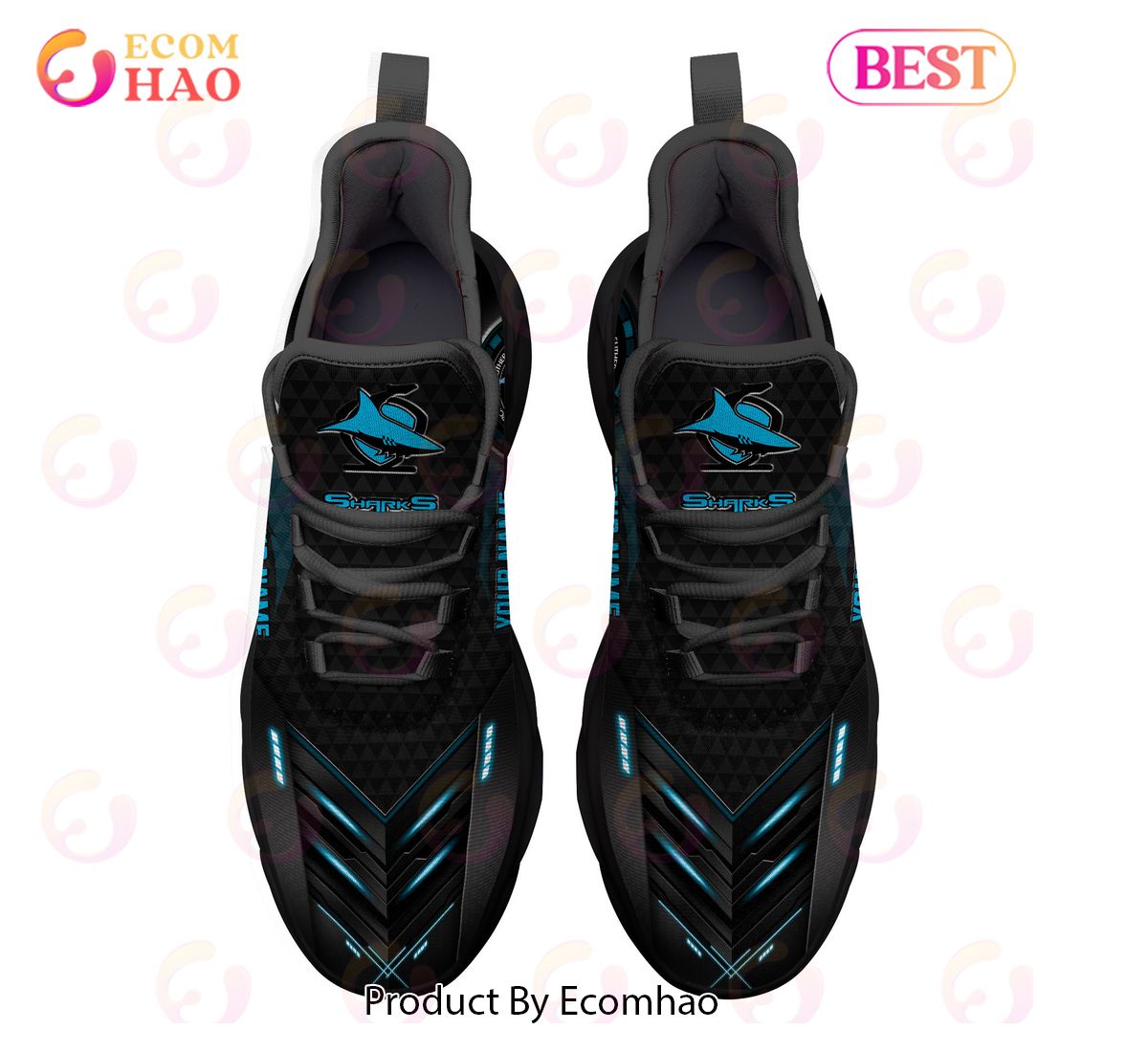 NRL Cronulla-Sutherland Sharks Custom Name New Hot 2023 Max Soul Shoes V1 NRL Cronulla-Sutherland Sharks Custom Name New Hot 2023 Max Soul Shoes V1