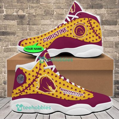 NRL Brisbane Broncos Custom Name Air Jordan 13 Shoes V2