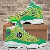 NRL Canberra Raiders Green Multi Logo Air Jordan 13 Shoes