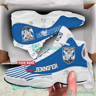 NRL Canterbury-Bankstown Bulldogs Custom Name Striped Air Jordan 13 Shoes