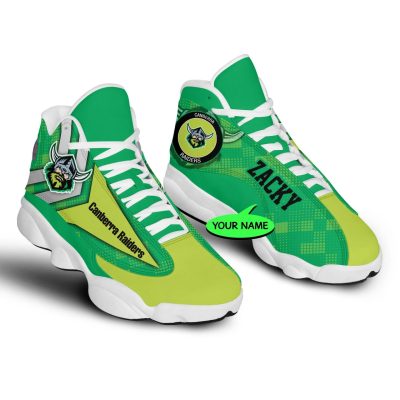NRL Canberra Raiders Custom Name Green Air Jordan 13 Shoes