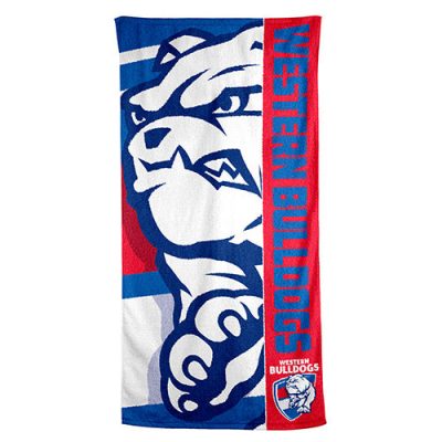 AFL Western Bulldogs Blue Logo Beach Towel
