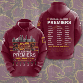 Brisbane Broncos NRL 2025 Champions 3D Hoodie Tshirt Gift For Broncos Fans-BR009