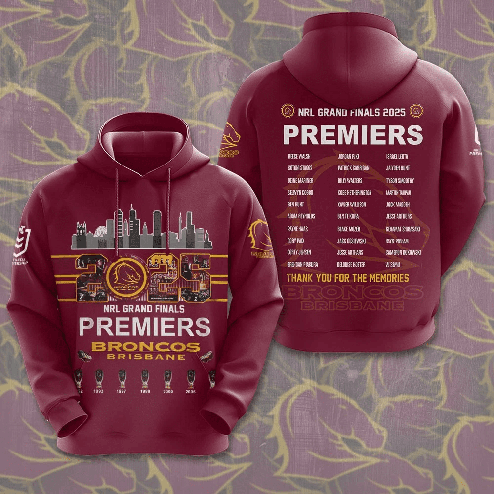 Brisbane Broncos NRL 2025 Champions 3D Hoodie Tshirt Gift For Broncos Fans-BR009 Brisbane Broncos NRL 2025 Champions 3D Hoodie Tshirt Gift For Broncos Fans-BR009