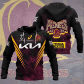 Brisbane Broncos NRL 2025 Champions 3D Hoodie Tshirt Gift For Broncos Fans-BR009
