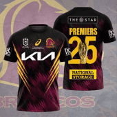 Brisbane Broncos NRL 2025 Champions 3D Hoodie Tshirt Gift For Broncos Fans-BR010