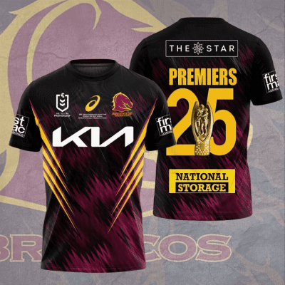 Brisbane Broncos NRL 2025 Champions 3D Hoodie Tshirt Gift For Broncos Fans-BR010
