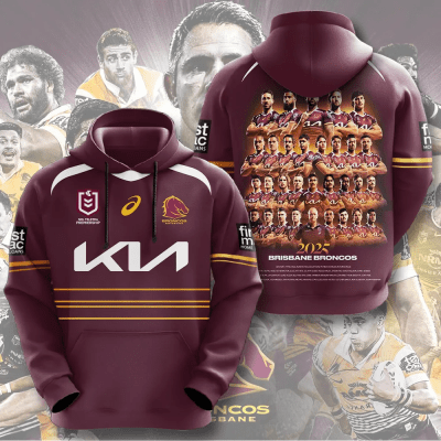 Brisbane Broncos NRL 2025 Champions 3D Hoodie Tshirt Gift For Broncos Fans-BR011