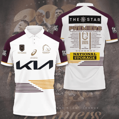 [ Buy 1 Get 1 Free ] Brisbane Broncos polo shirt with Cap Gift Premiership 2025 - Combo 2