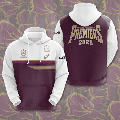 Brisbane Broncos NRL 2025 Champions 3D Hoodie Tshirt Gift For Broncos Fans-BR009