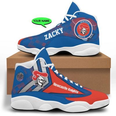 NRL Newcastle Knights Custom Name Blue Red Air Jordan 13 Shoes