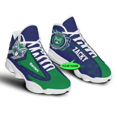 NRL New Zealand Warriors Custom Name Blue Green Air Jordan 13 Shoes