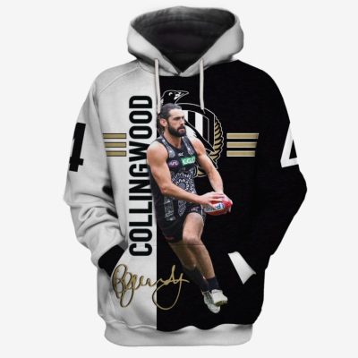 AFL Collingwood Magpies Broodie Grundy #4 Pullover Hoodie V2