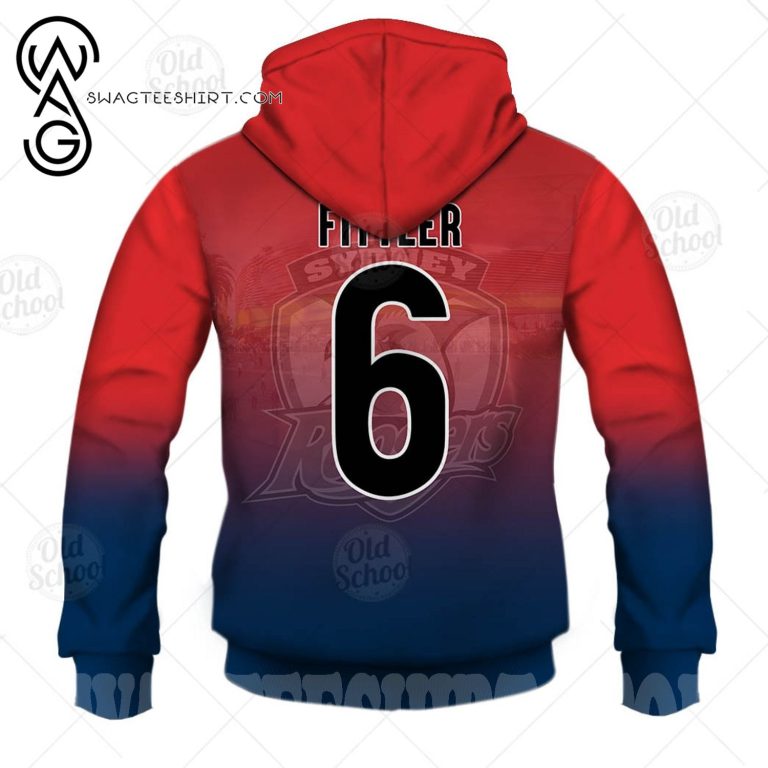 NRL Sydney Roosters #6 Brad Fittler Pullover Hoodie V7 NRL Sydney Roosters #6 Brad Fittler Pullover Hoodie V7