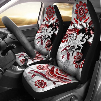 NRL St. George Illawarra Dragons Indigenous White Car Seat Covers