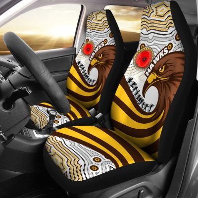 AFL Hawthorn Hawks ANZAC Day Aboriginal Car Seat Covers