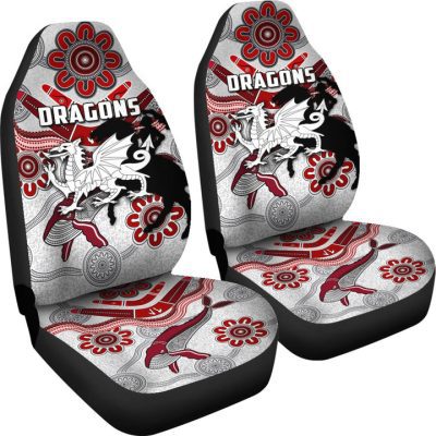 NRL St. George Illawarra Dragons Indigenous White Car Seat Covers
