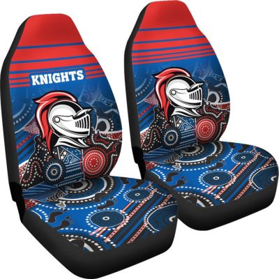 NRL Newcastle Knights Aboriginal Horizontal Style Car Seat Covers