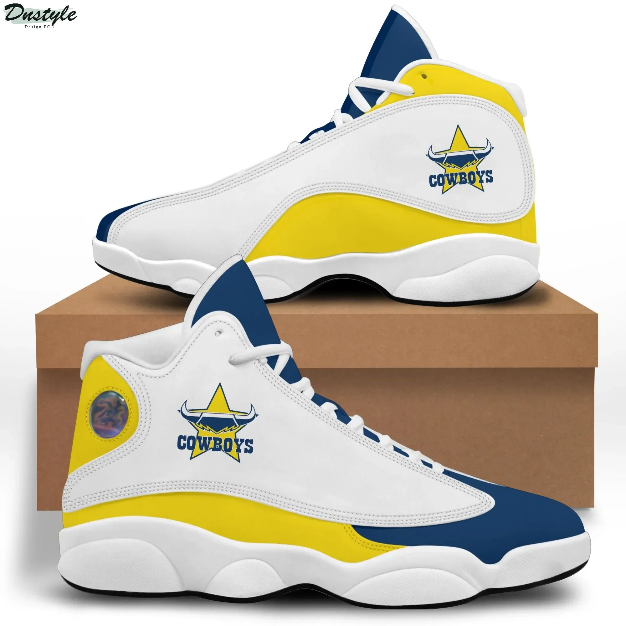 NRL North Queensland Cowboys White Blue Air Jordan 13 Shoes V2 NRL North Queensland Cowboys White Blue Air Jordan 13 Shoes V2