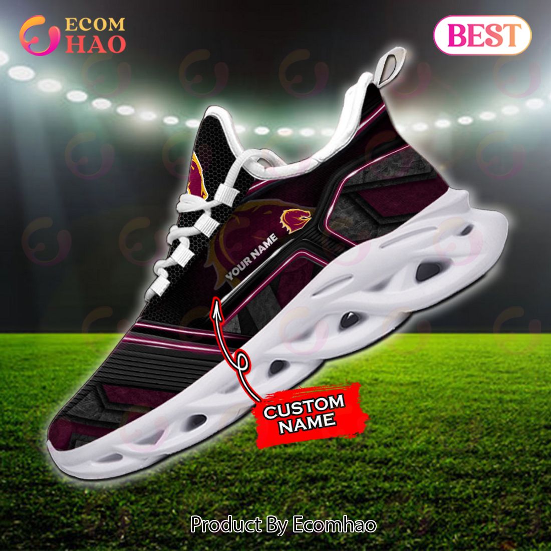 NRL Brisbane Broncos Custom Name 2023 New Max Soul Shoes V2 NRL Brisbane Broncos Custom Name 2023 New Max Soul Shoes V2