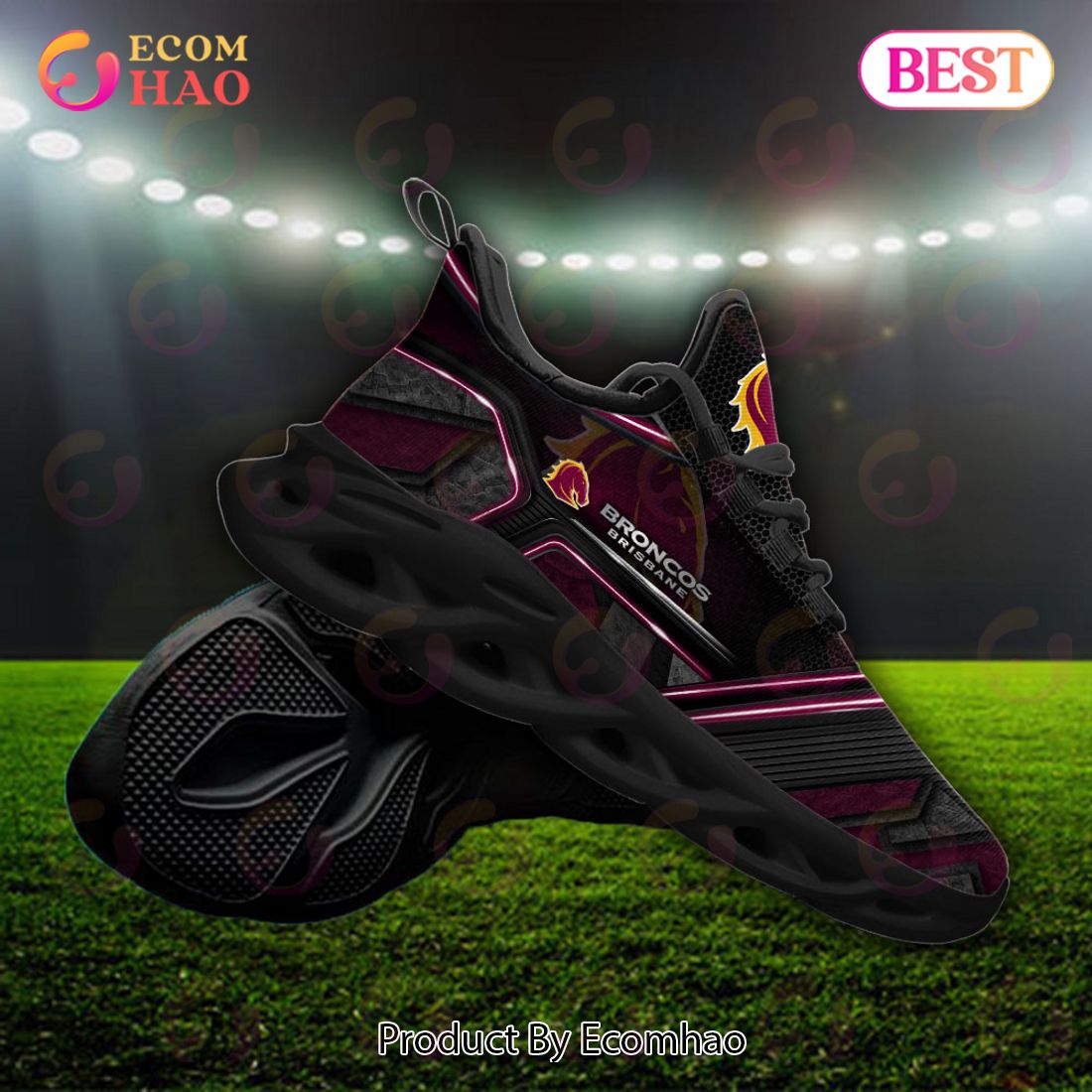 NRL Brisbane Broncos Custom Name 2023 New Max Soul Shoes V2 NRL Brisbane Broncos Custom Name 2023 New Max Soul Shoes V2