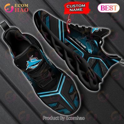 NRL Cronulla-Sutherland Sharks Custom Name New Hot 2023 Max Soul Shoes V2