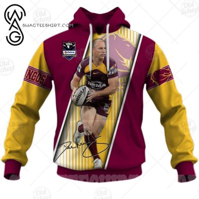 NRL Brisbane Broncos Darren Lockyer No 6 Pullover Hoodie V6