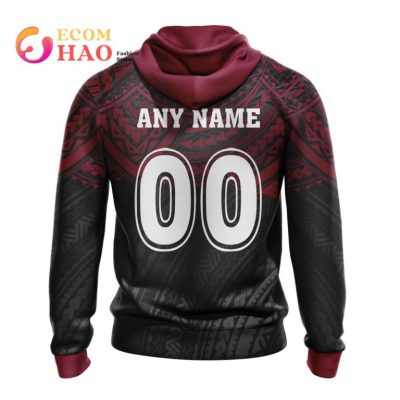 NRL Brisbane Broncos Custom Name Number Polynesian Pullover Hoodie
