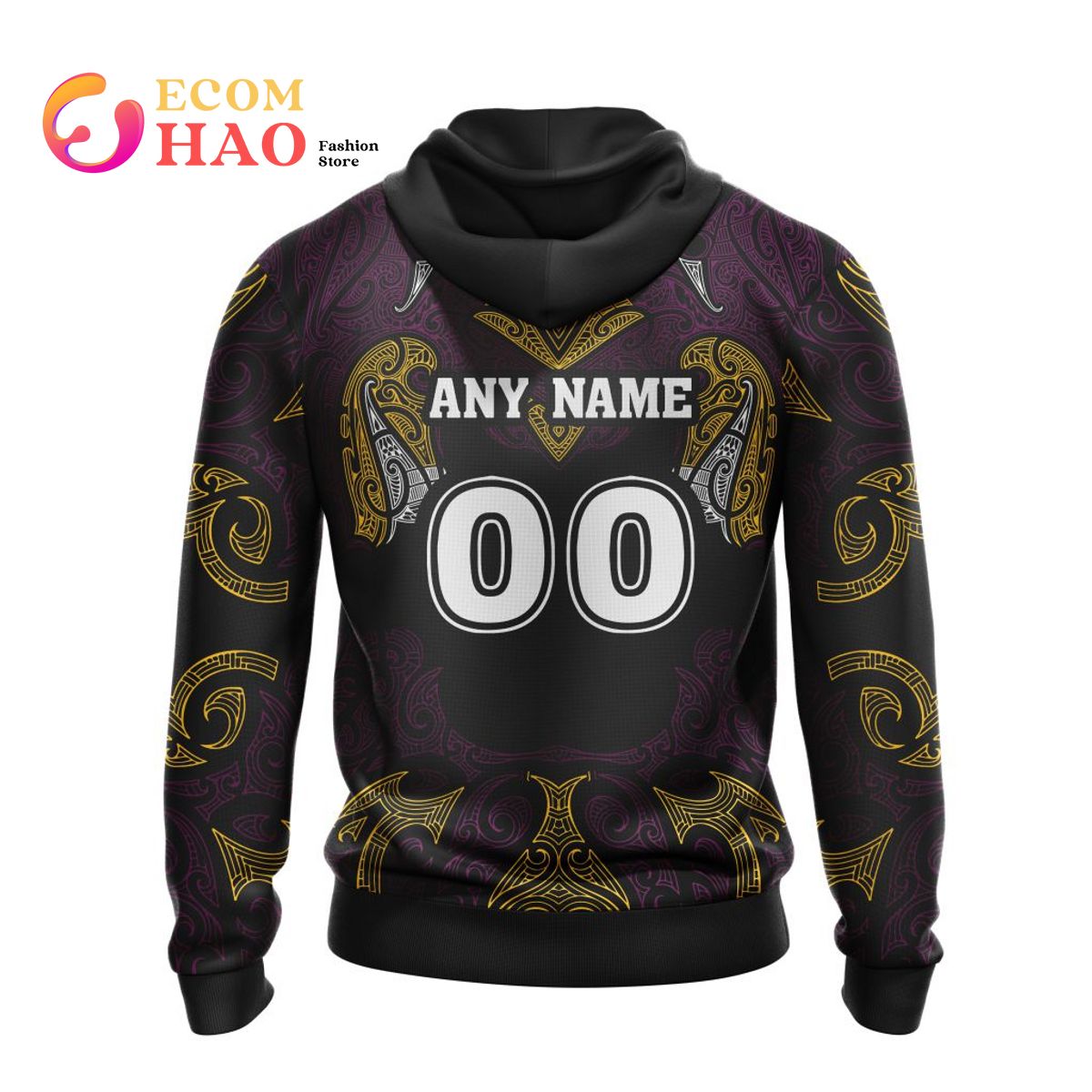 NRL Brisbane Broncos Custom Name Number Black 2022 Pullover Hoodie NRL Brisbane Broncos Custom Name Number Black 2022 Pullover Hoodie