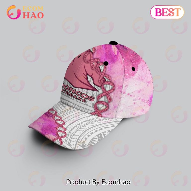 NRL Brisbane Broncos Custom Name Fight Cancer Pink Classic Cap NRL Brisbane Broncos Custom Name Fight Cancer Pink Classic Cap