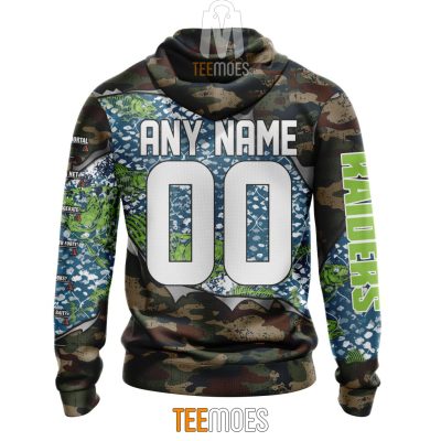 NRL Canberra Raiders Custom Name Number Special Camo Fishing Pullover Hoodie