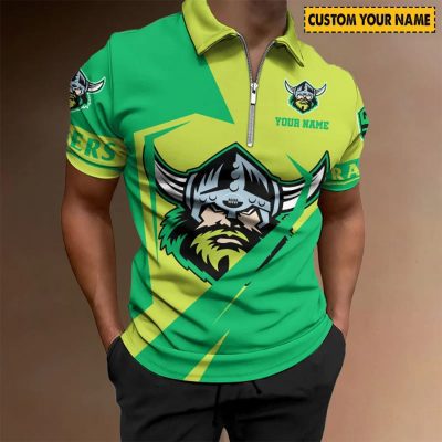 NRL Canberra Raiders Custom Name Special Edition Zipper Polo Shirt