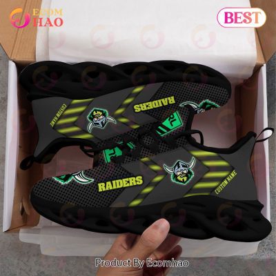 NRL Canberra Raiders Custom Name Black Green Max Soul Shoes