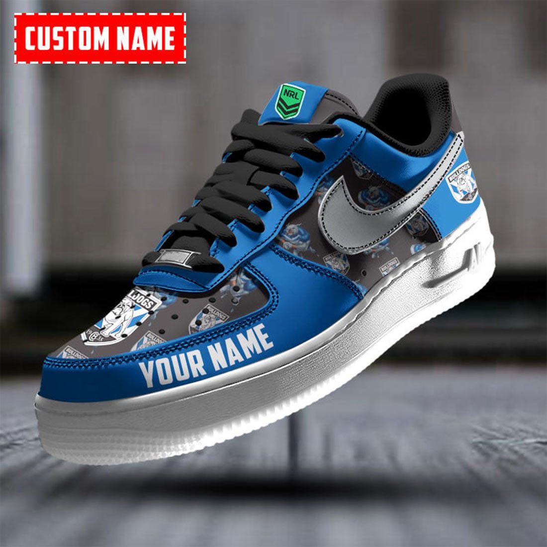 NRL Canterbury-Bankstown Bulldogs Custom Name Special Edition Air Force 1 Sneakers NRL Canterbury-Bankstown Bulldogs Custom Name Special Edition Air Force 1 Sneakers